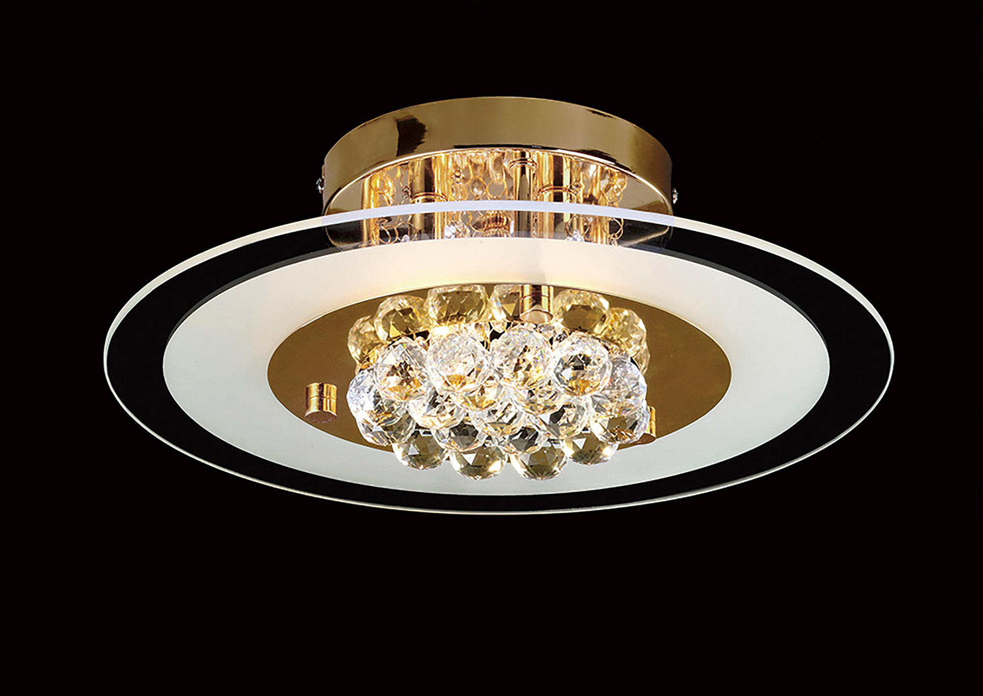 IL32021  Delmar Crystal Ceiling Round 4 Light French Gold